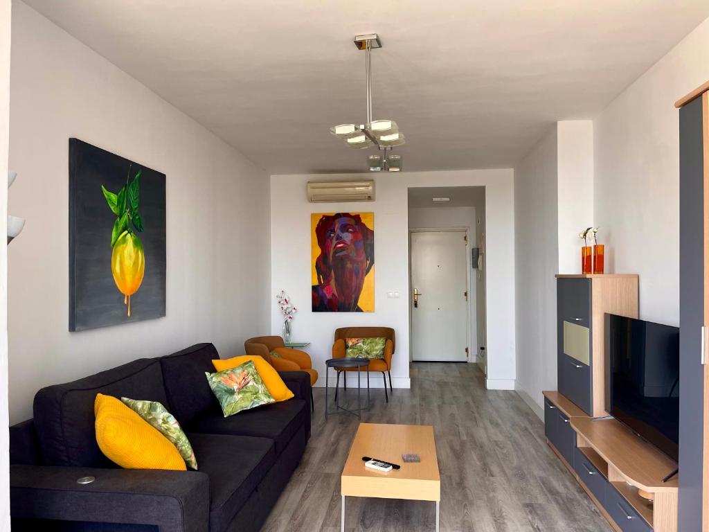 Posezení v ubytování Bonito apartamento con piscina