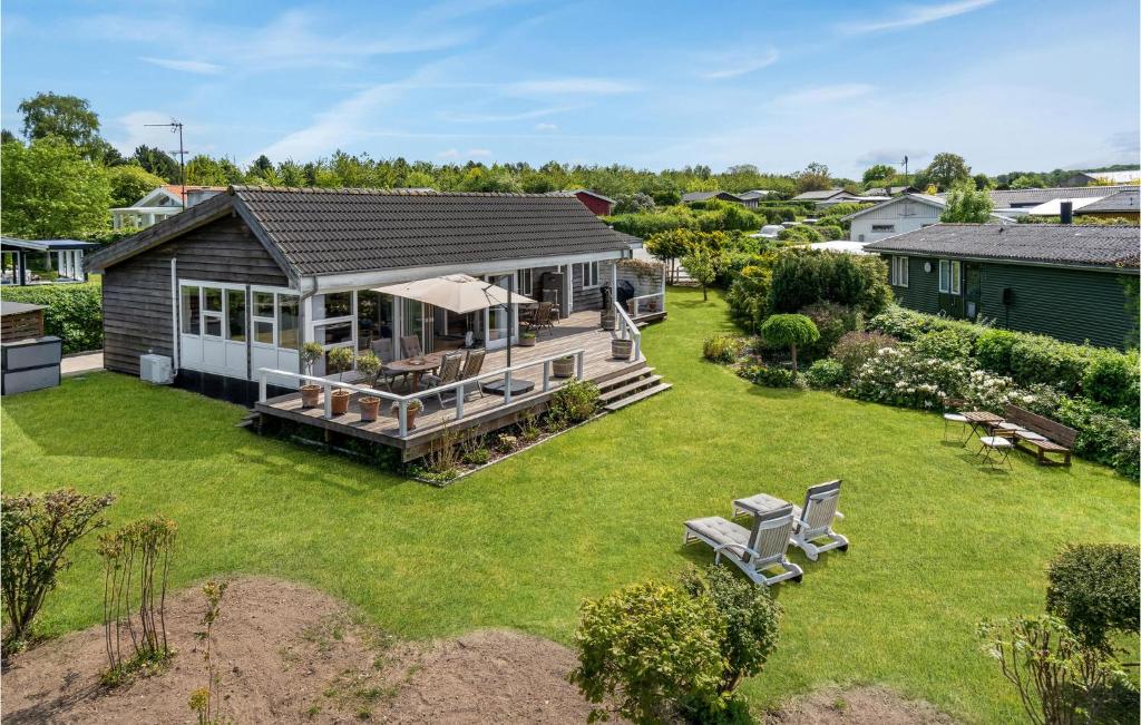 an aerial view of a house with a yard at 2 Bedroom Amazing Home In Roskilde in Roskilde