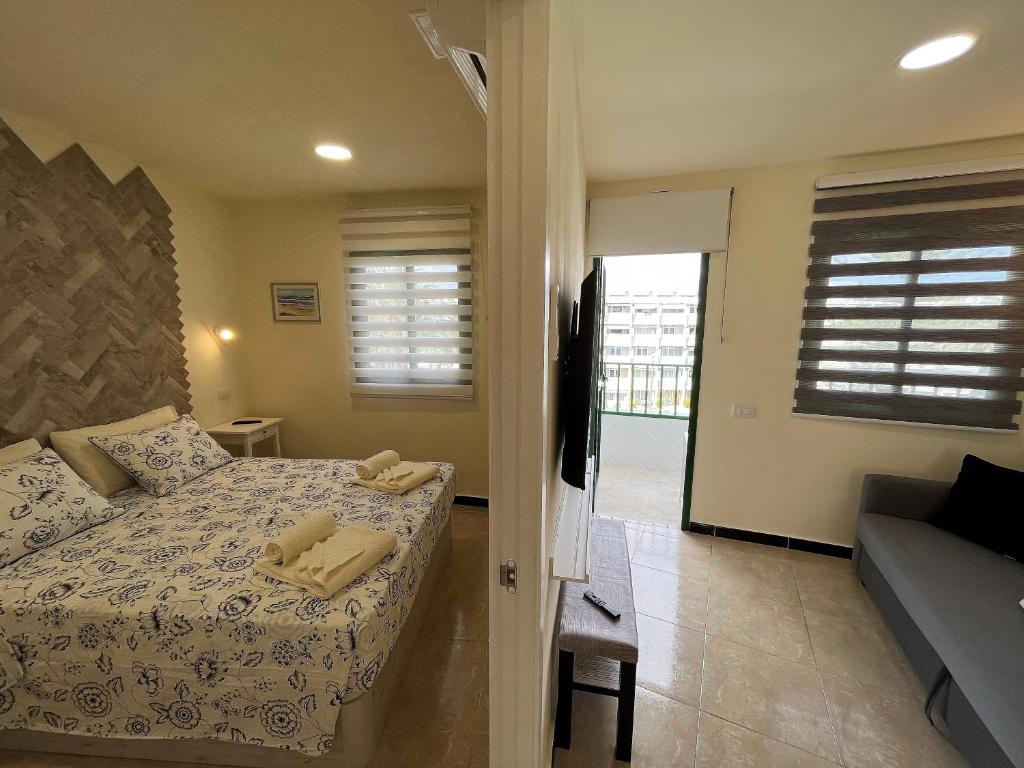 Postel nebo postele na pokoji v ubytování Sunrise Apartment - Playa del Inglés