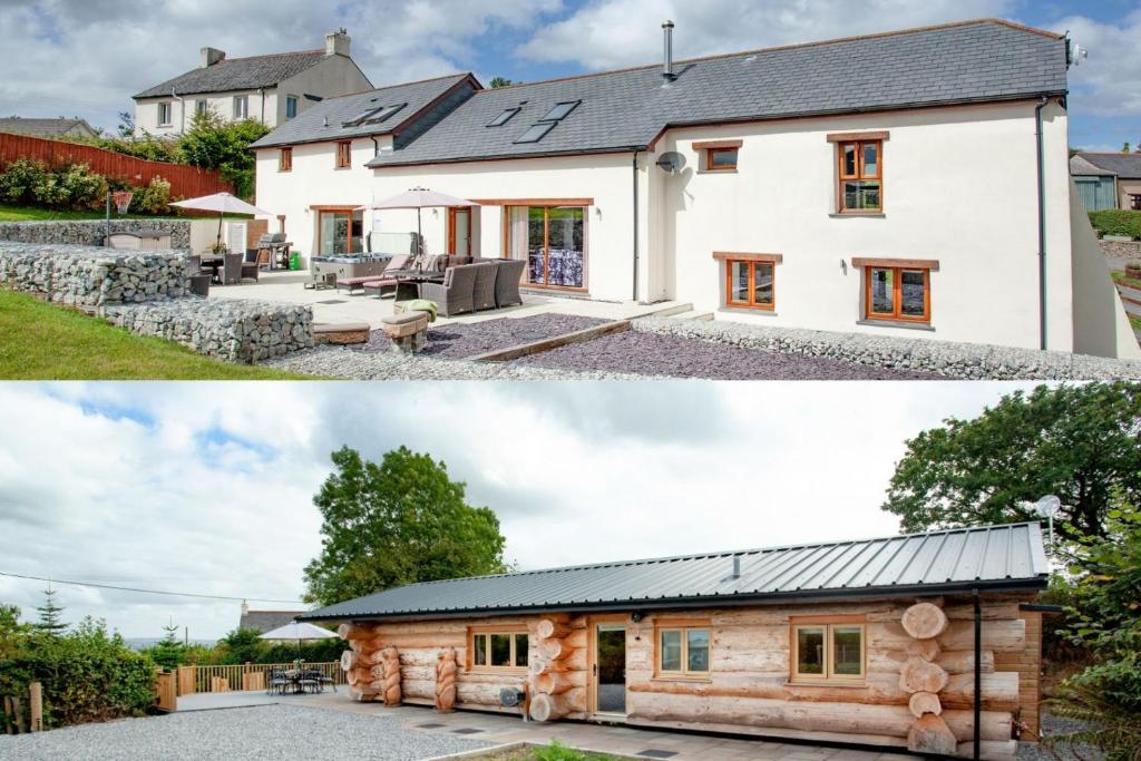 uma casa antes e depois de ser remodelada em Frankaborough Barton and Lodge em Lifton