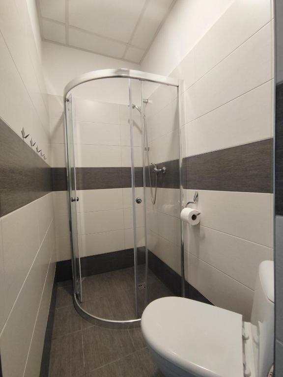 Koupelna v ubytování Hotel Slobi