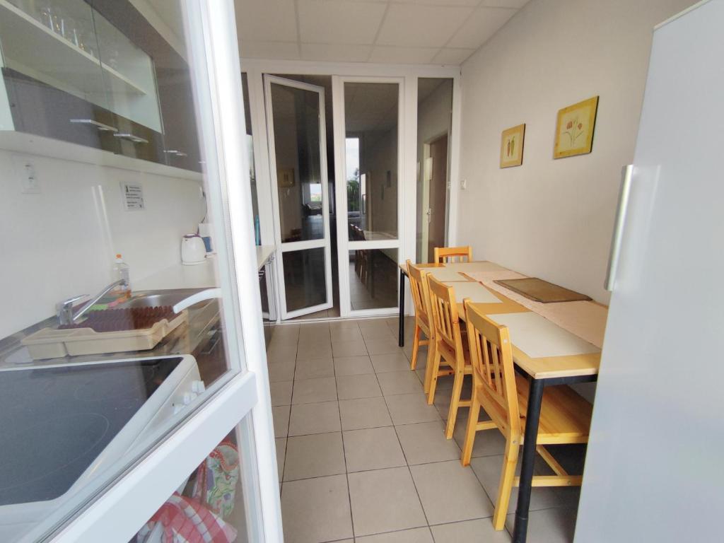 Kuchyň nebo kuchyňský kout v ubytování Hotel Slobi