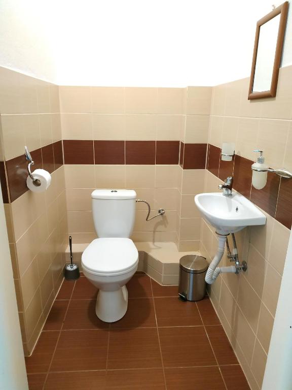 Koupelna v ubytování Hotel Slobi