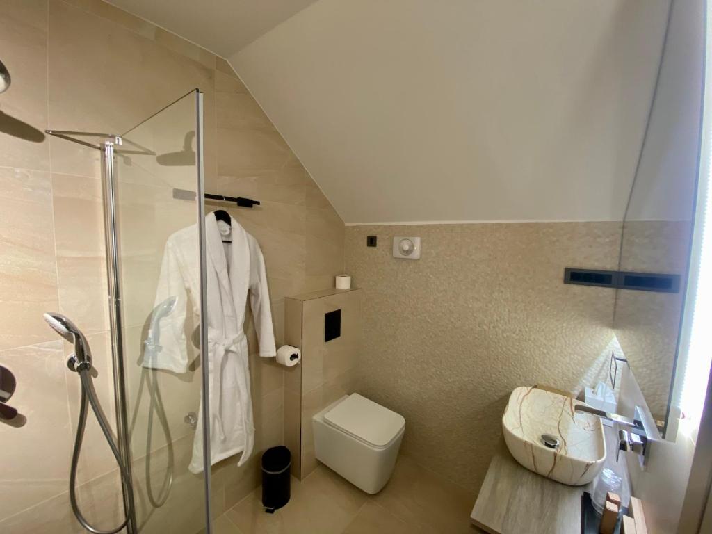 Koupelna v ubytování Boutique hotel ZBILJE