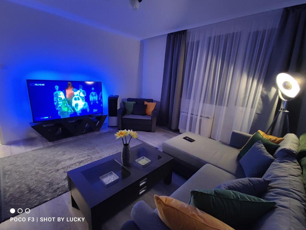 TV a/nebo společenská místnost v ubytování Central Greatforest Apartman