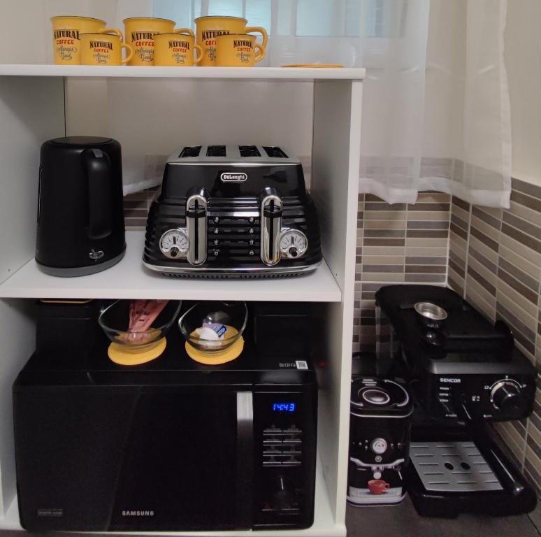 Kuchyň nebo kuchyňský kout v ubytování Central Greatforest Apartman