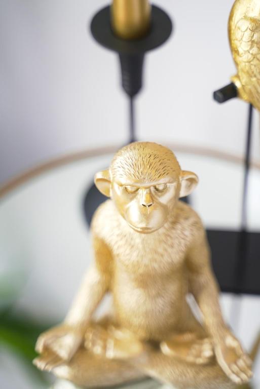 a statue of a monkey sitting on a table at Pafsilipon Suites in Ermoupoli