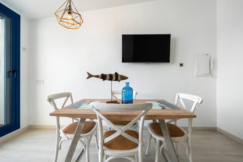 TV a/nebo společenská místnost v ubytování Calafellmar loft
