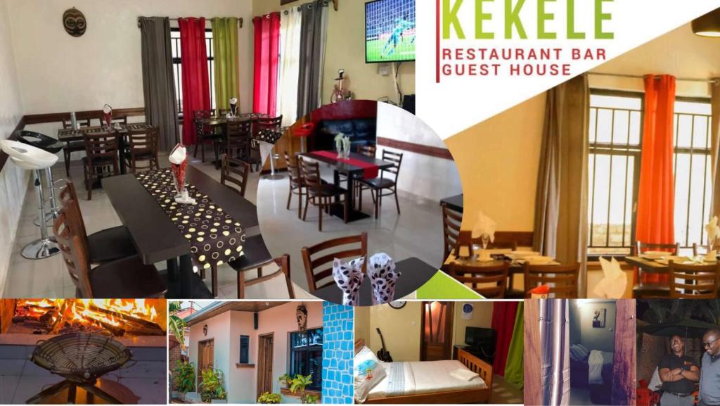 a collage of photos of a restaurant bar and a guest house at Room in Villa - Bar Restaurant Guesthouse in Bukavu