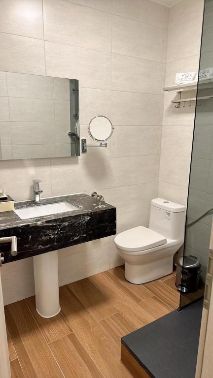 Koupelna v ubytování hotel whiteswan