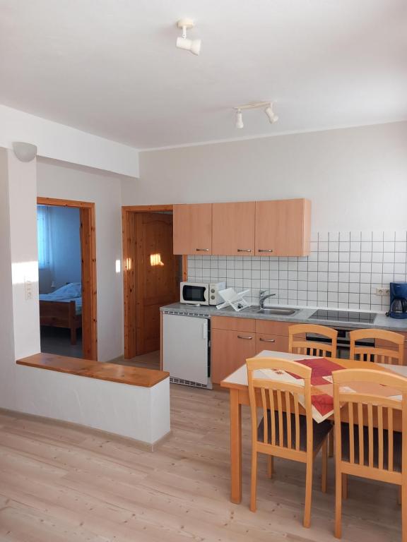 Kuchyň nebo kuchyňský kout v ubytování Ferienhof Rüßmann