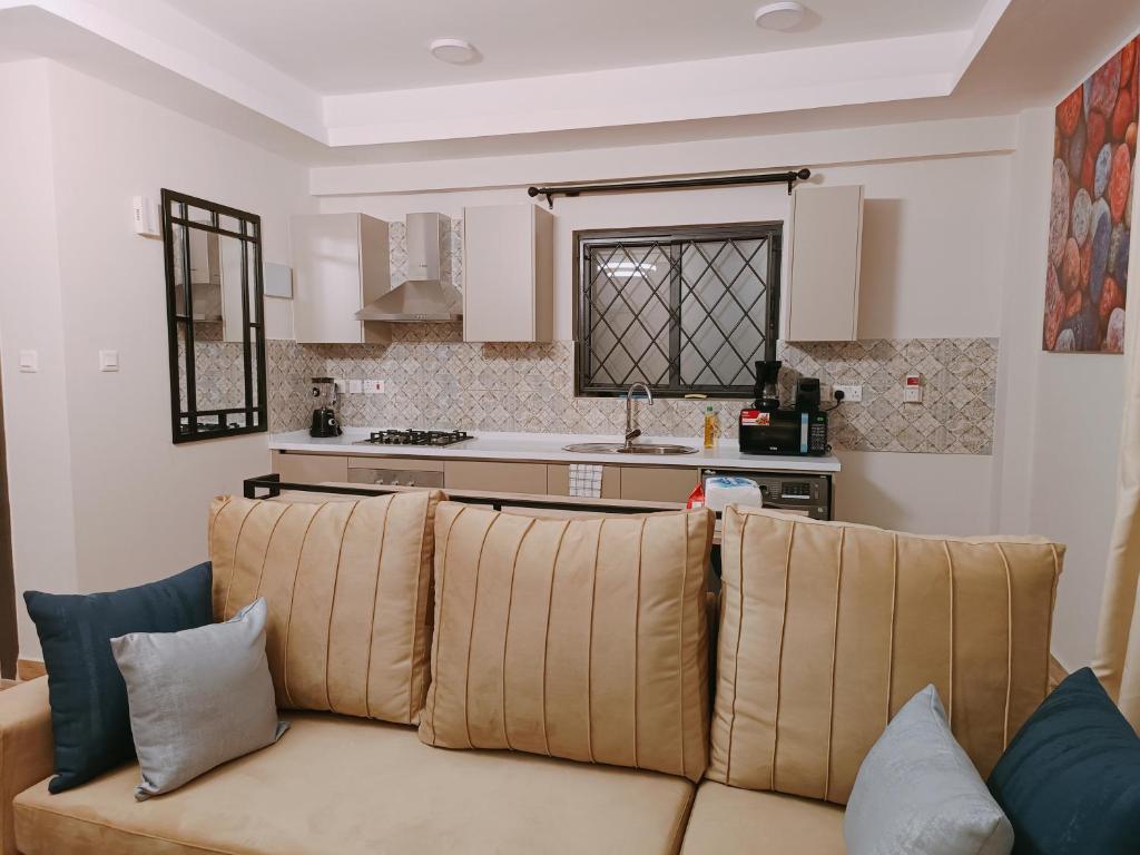 Kuchyň nebo kuchyňský kout v ubytování Nzuri Elite-1 bedroom