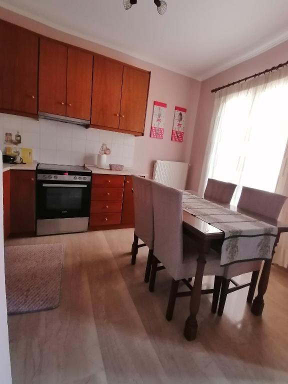 Kuchyň nebo kuchyňský kout v ubytování flower garden apartment