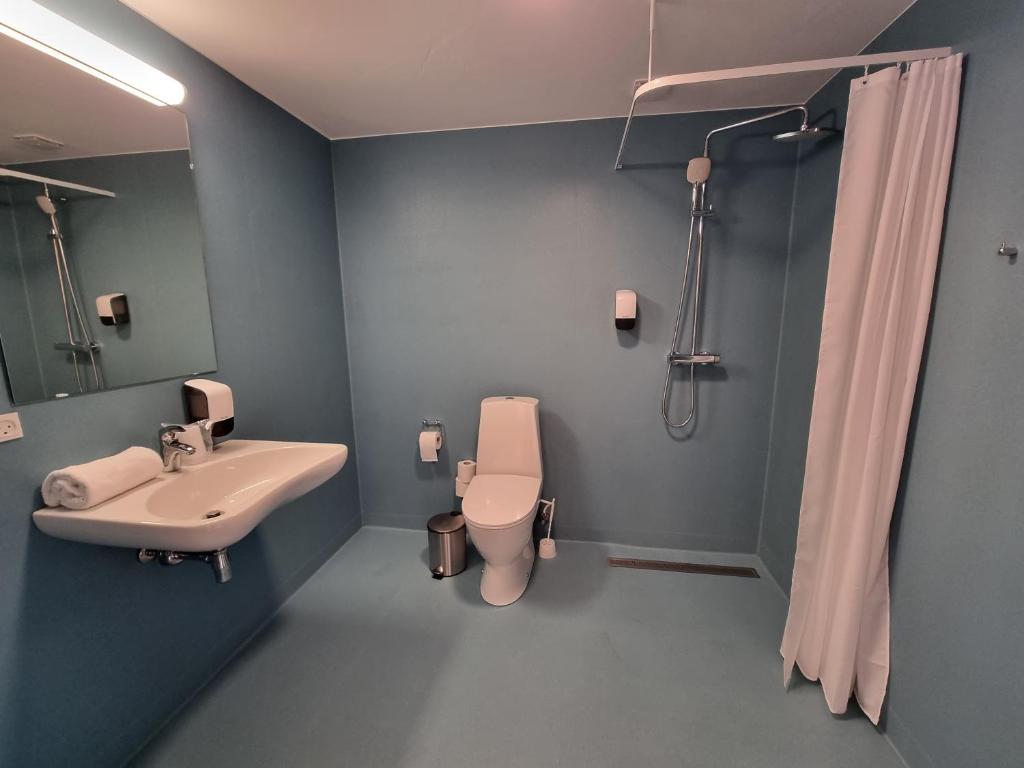 Koupelna v ubytování Skovsgård Hotel