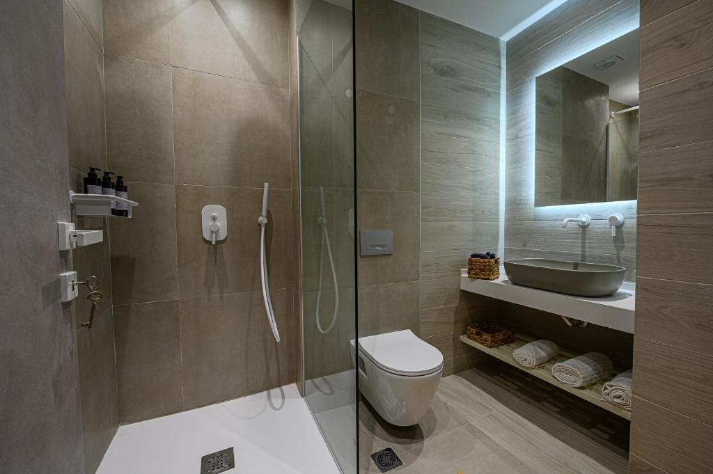 Koupelna v ubytování Eleni Zirganou Studios & Apartments