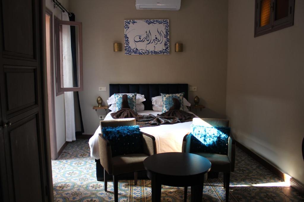 Posezení v ubytování Riad Hilmuna Hammam et Spa