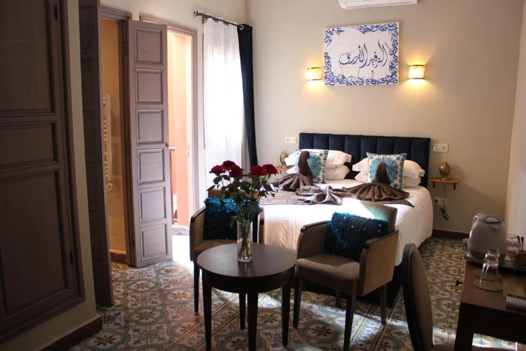 Posezení v ubytování Riad Hilmuna Hammam et Spa