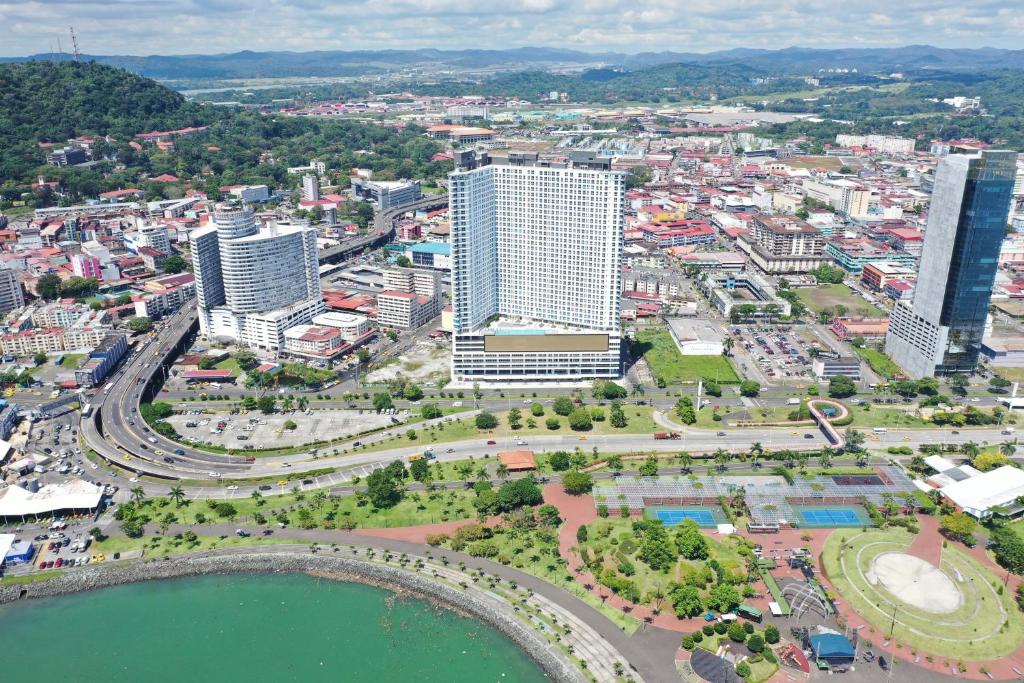 Nespecifikovaný výhled na destinaci Panamá nebo výhled na město při pohledu z apartmánu