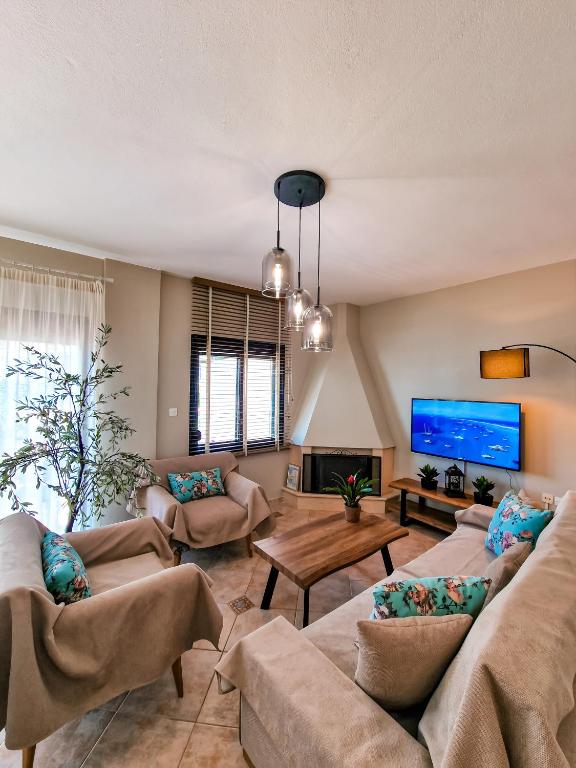 Posedenie v ubytovaní SEAFRONT PRIVILEGE HOUSE Nikiti Beach