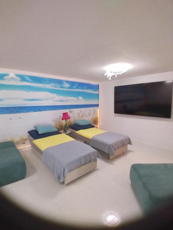 Postel nebo postele na pokoji v ubytování Mechechill