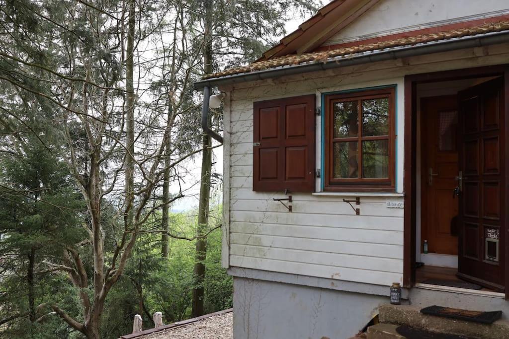 ein kleines Haus mit einem Seitenfenster in der Unterkunft Aussichtsreich Odenwald in Wald-Michelbach