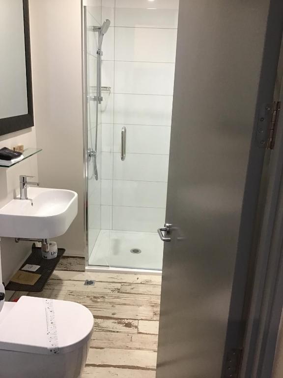 Koupelna v ubytování Poshtel