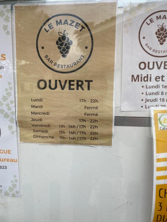 Certifikát, hodnocení, plakát nebo jiný dokument vystavený v ubytování Appartement résidence Odalys mas des vignes