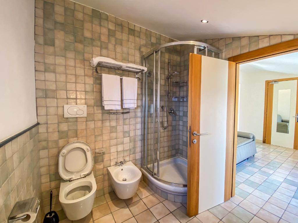 Koupelna v ubytování La Mandola eco Hostel