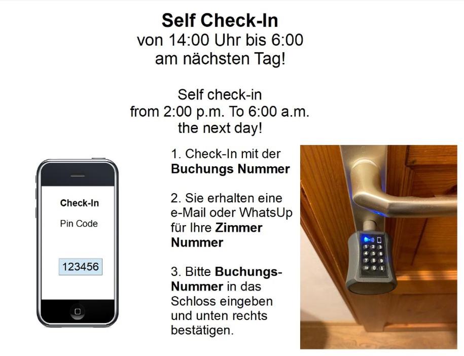 une capture d'écran d'un téléphone portable avec une liste d'articles dans l'établissement Zimmerfrei-Dresden mit Bad-Miniküche Self Check In 24-7, à Dresde