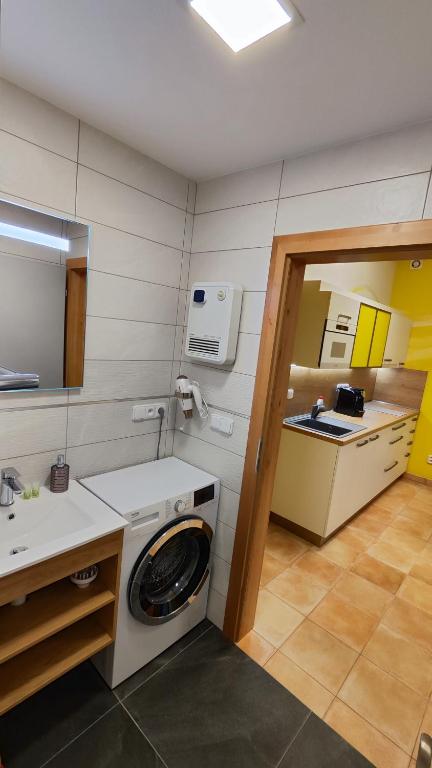 Kuchyň nebo kuchyňský kout v ubytování Apartmány Dačice