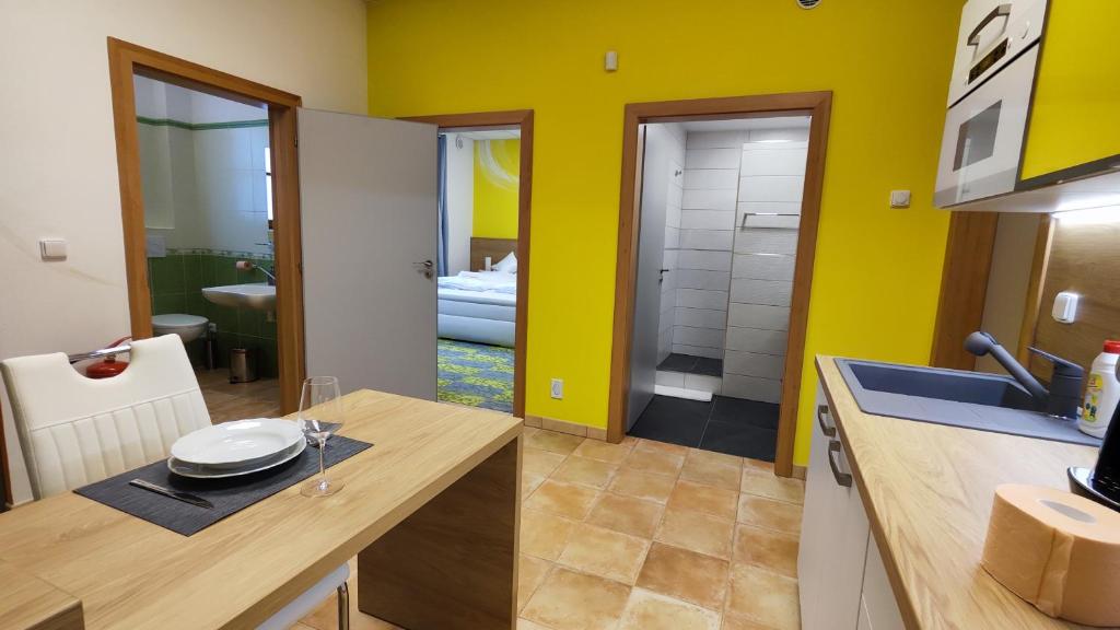 Koupelna v ubytování Apartmány Dačice
