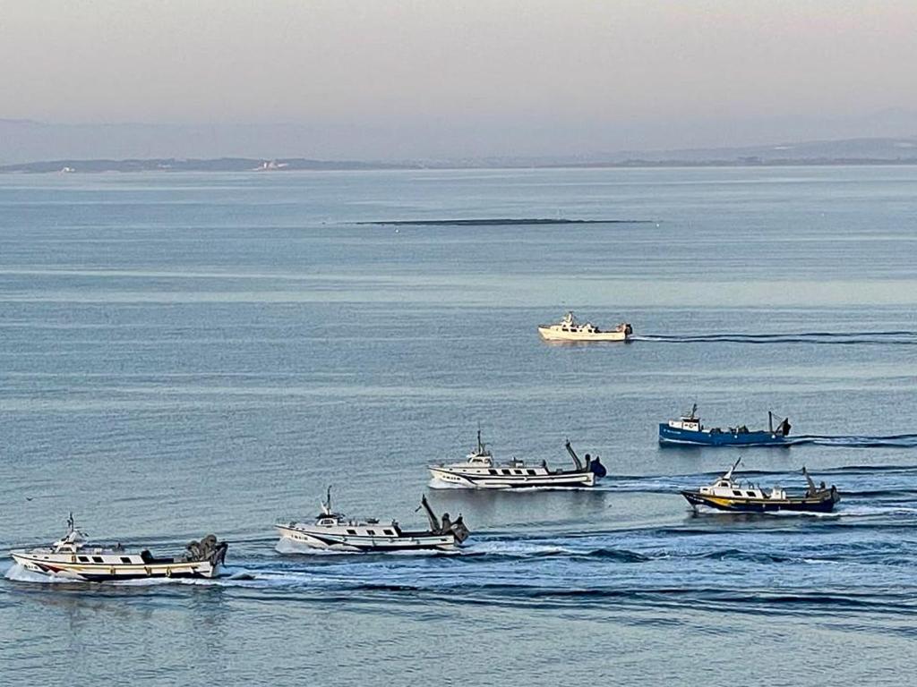 a group of boats floating in the water at APARTAMENTO MEDA CHICA in Roses