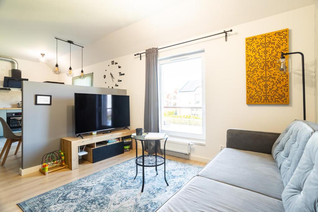 Televízia a/alebo spoločenská miestnosť v ubytovaní Apartamenty Cisza & Spoko! - ACCO RENT