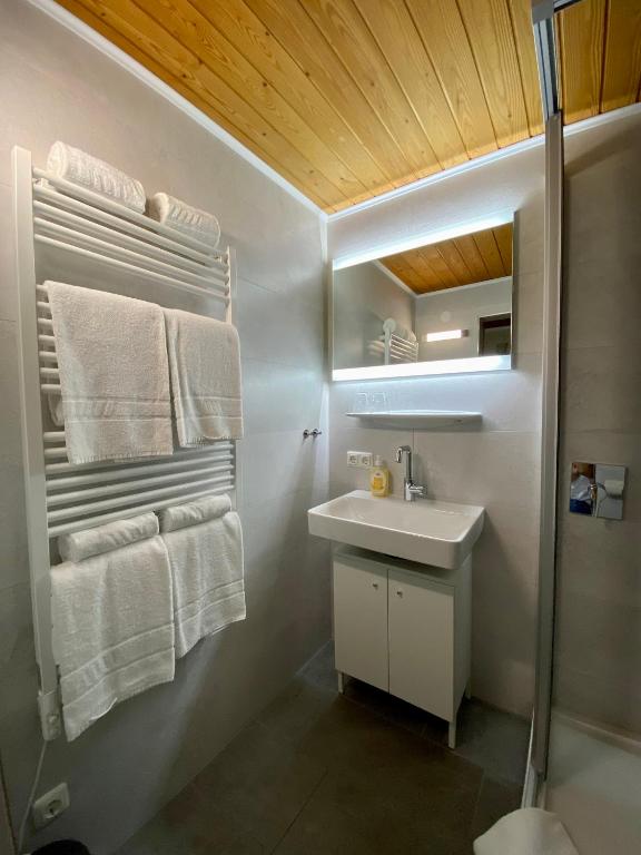 Koupelna v ubytování Haus Tirol Ehrwald