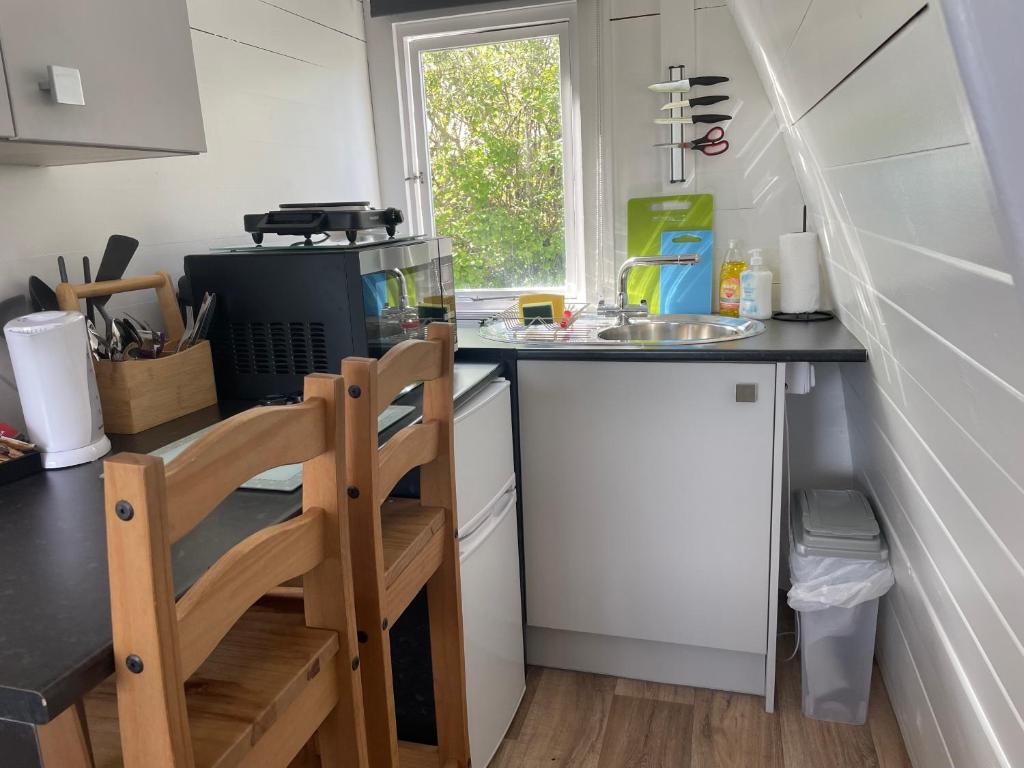 Kuchyň nebo kuchyňský kout v ubytování Glamping Pod with ensuite WC Near Kingsbridge & Salcombe