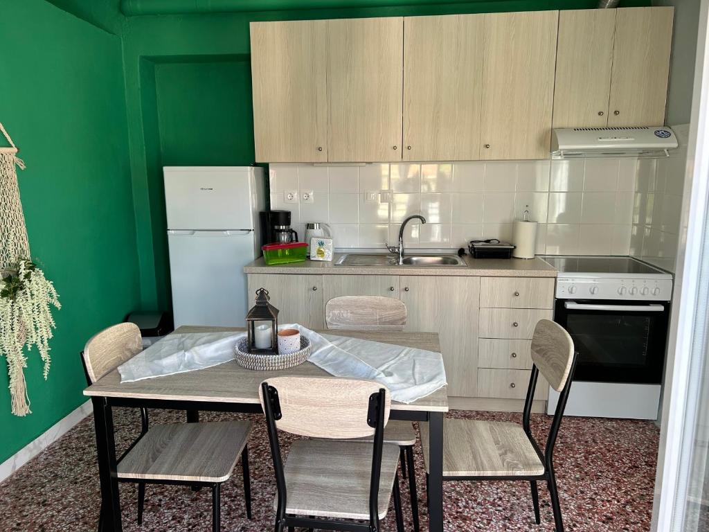 Kuchyň nebo kuchyňský kout v ubytování ZeusPlace Akti Platamonas