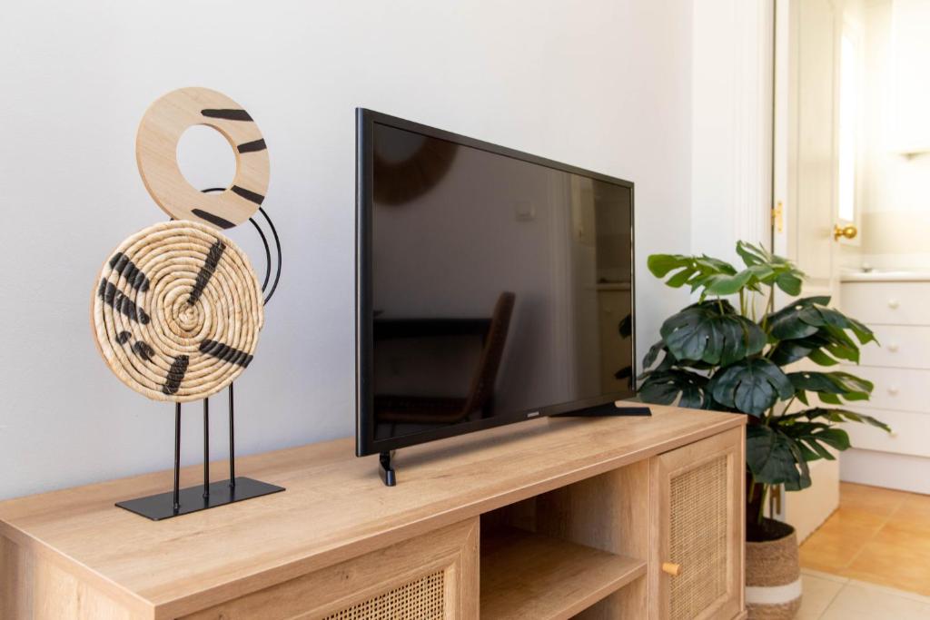Televízia a/alebo spoločenská miestnosť v ubytovaní Apartamento Pedregalejo Playa