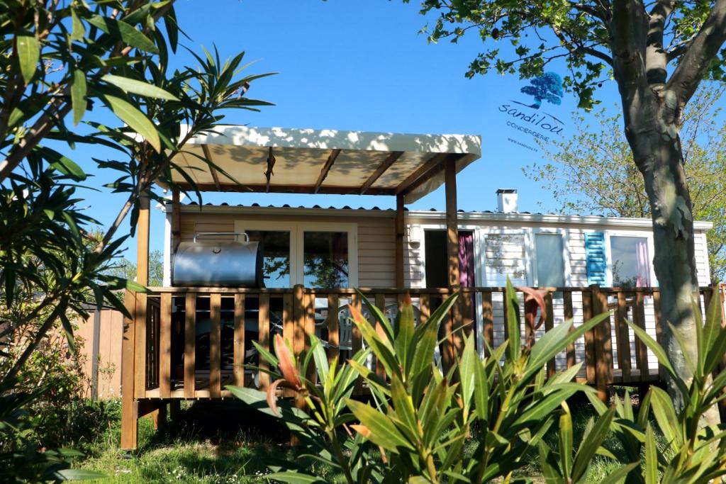 Zahrada ubytování Mobilhome Côté mer - 3 Chambres - Climatisé - TV