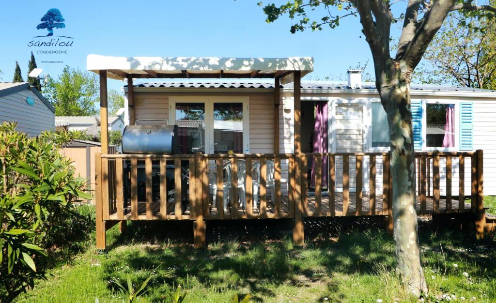 Zahrada ubytování Mobilhome Côté mer - 3 Chambres - Climatisé - TV