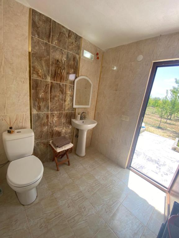 ein Bad mit einem WC und einem Waschbecken in der Unterkunft Tyana Garden Cappadocia in Bor