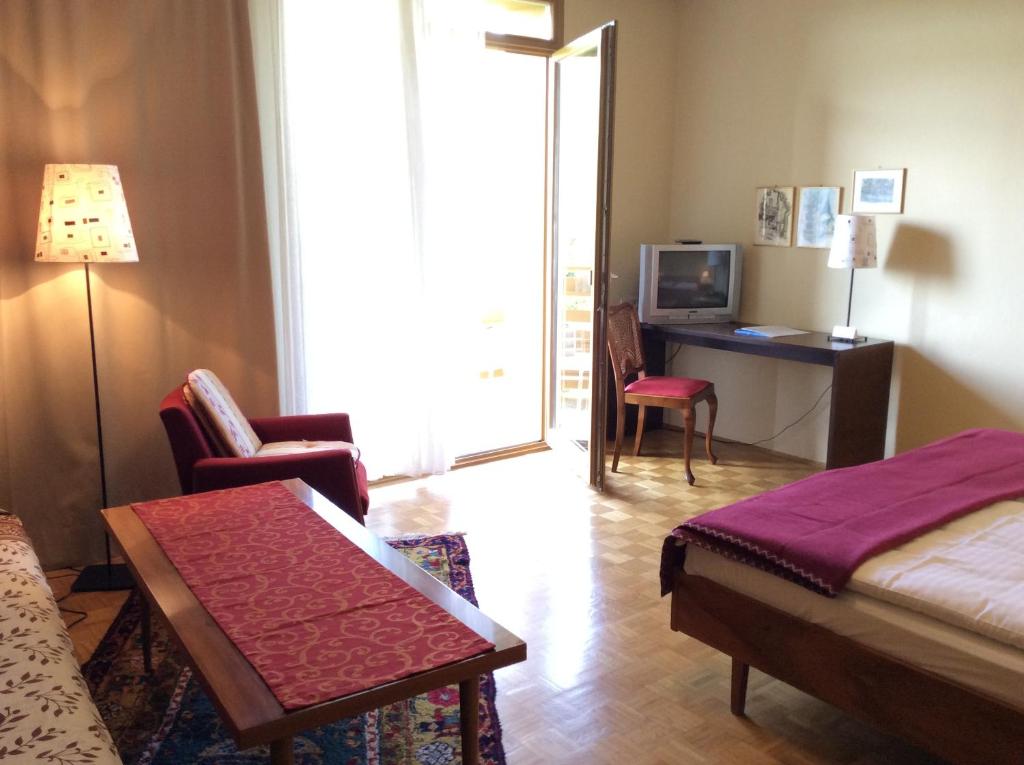 TV a/nebo společenská místnost v ubytování Hotel Garni - Appartements Fuksas