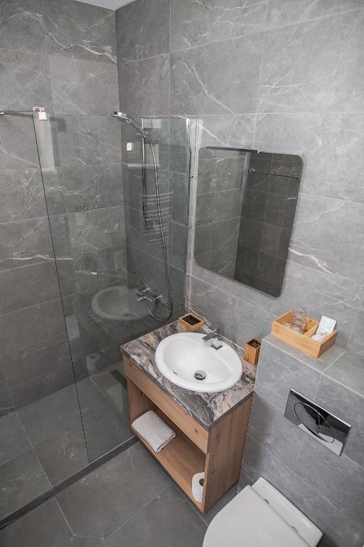 Koupelna v ubytování Hotel Tomas