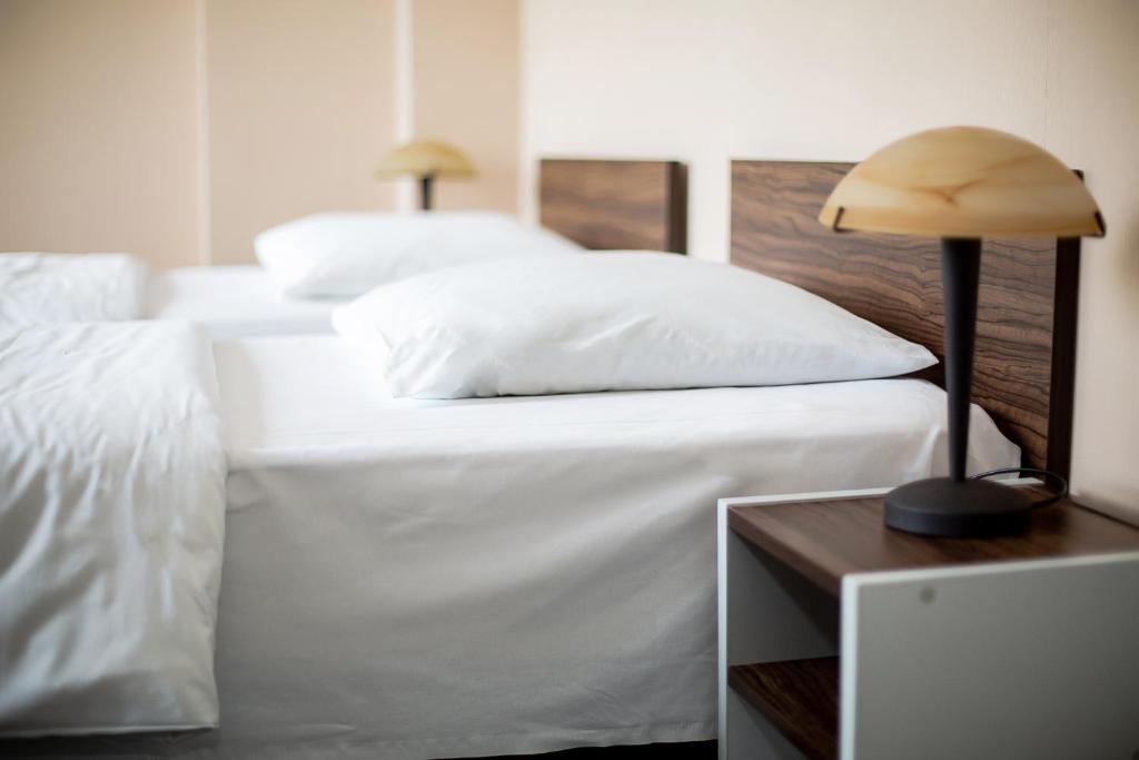 Postel nebo postele na pokoji v ubytování Hotel Tomas