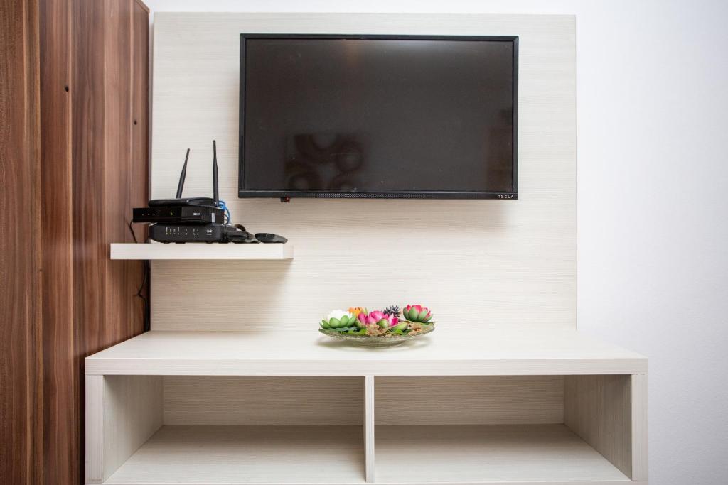 TV a/nebo společenská místnost v ubytování Apartments Jelena Ulcinj