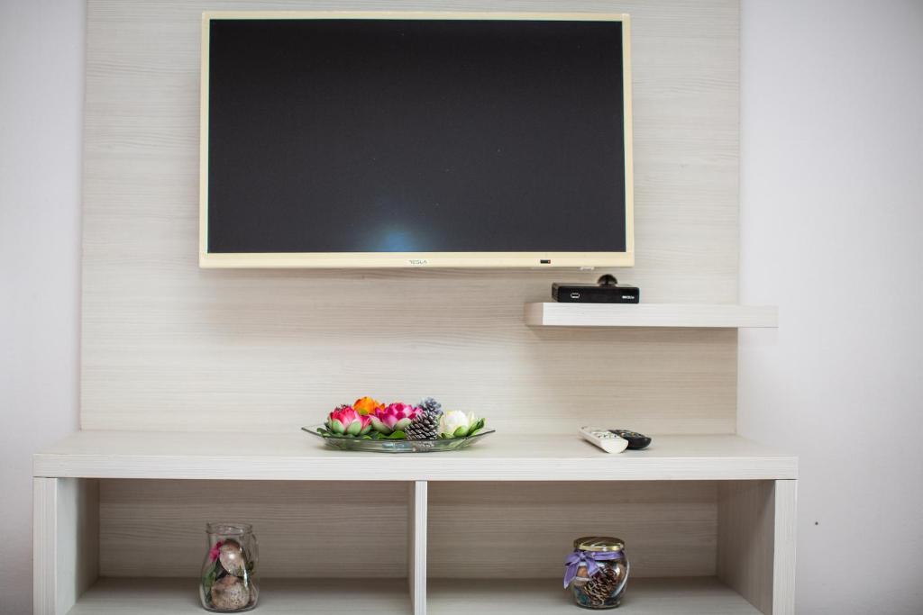 TV a/nebo společenská místnost v ubytování Apartments Jelena Ulcinj