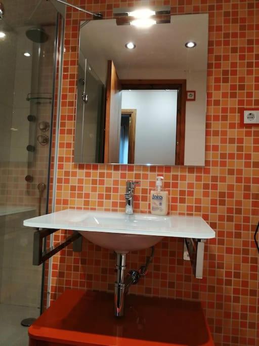 Koupelna v ubytování Amplio apartamento con jardín y piscina Herbasabina 5