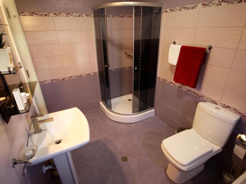 Koupelna v ubytování Hotel Bylis