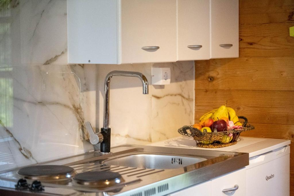 Kuchyň nebo kuchyňský kout v ubytování Madre Natura Glamping