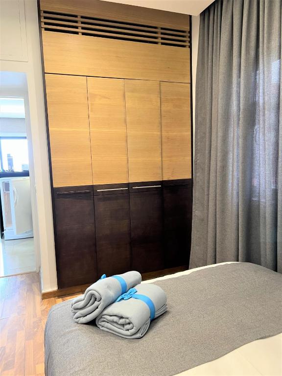 Postel nebo postele na pokoji v ubytování Beachfront Chalet in Aqualand Resort - Batroun