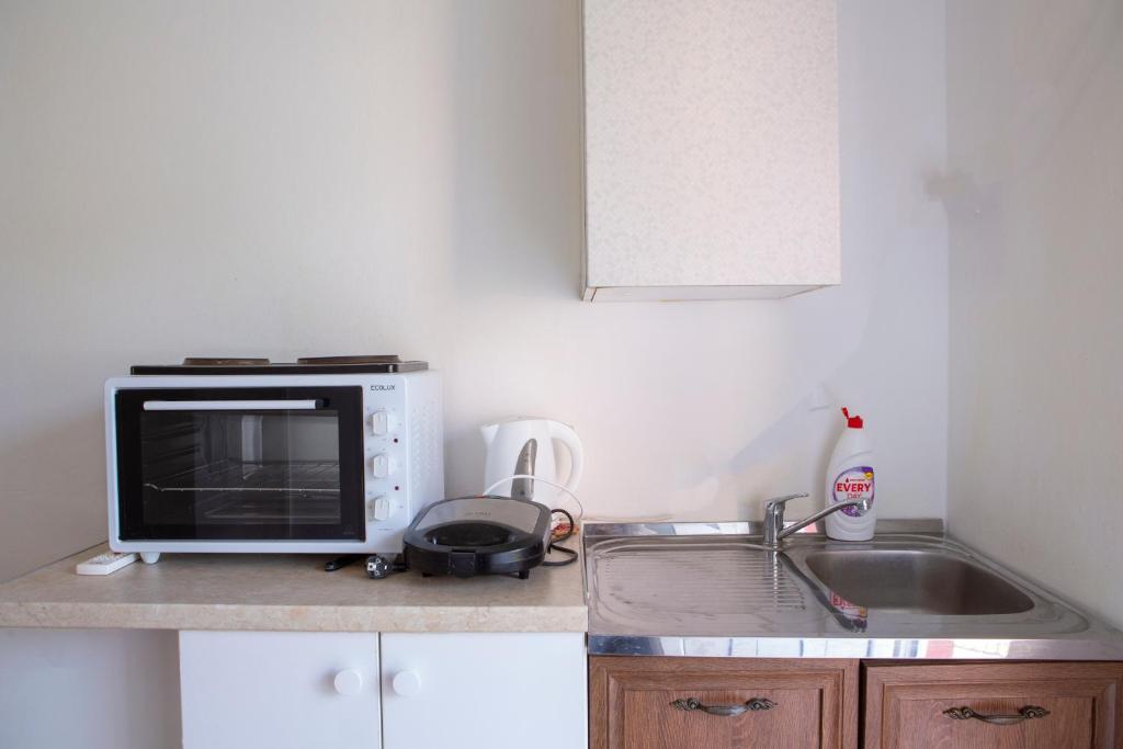 Kuchyň nebo kuchyňský kout v ubytování Family Apartments Vukcevic